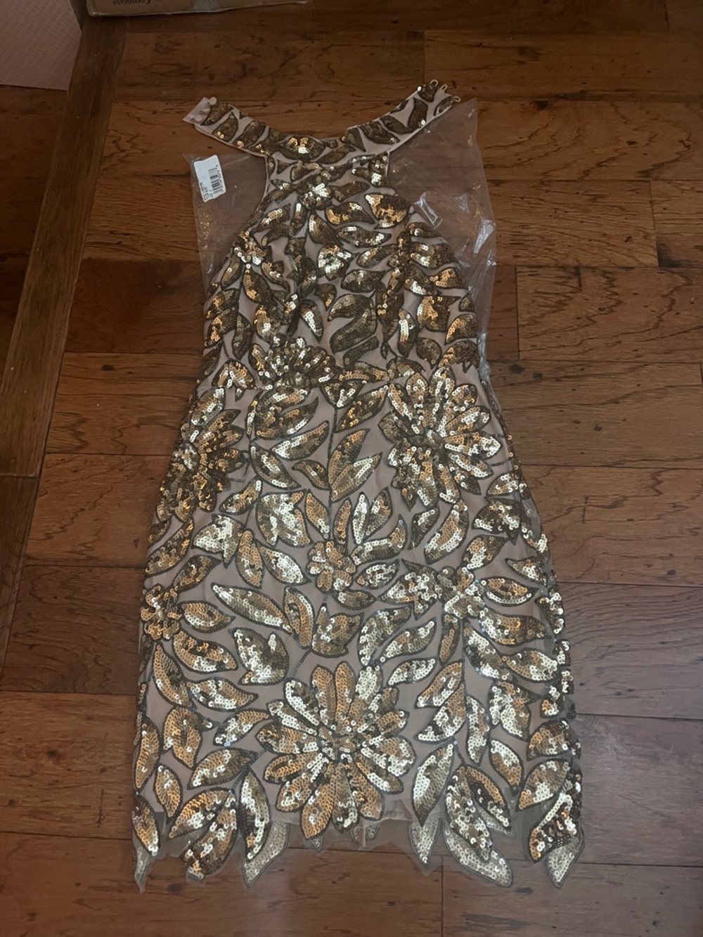 Milly Gold Sequin halter cocktail dress size 2 NWT
